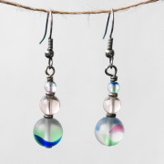 Rainbow Glass Beaded Earrings