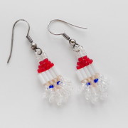 Mini Crystal Santa Beaded Earrings