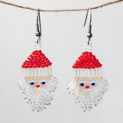 Large Crystal Santa Beaded Earrings